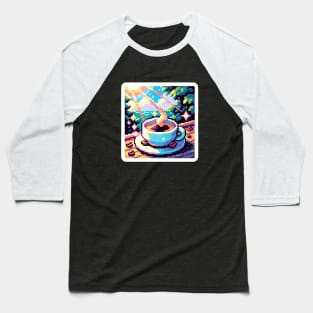 Coffee Pixel Poster Water Vintage Since Baseball T-Shirt